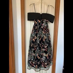 Badgley Mischka Womens Floral Sequin/ Embroidered Dress Black/ Multi Colored  4